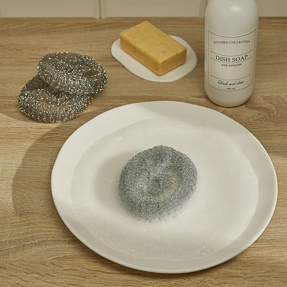 Губки для мытья посуды тм VETTA, 3шт, металл 15г, арт.№ 441-017