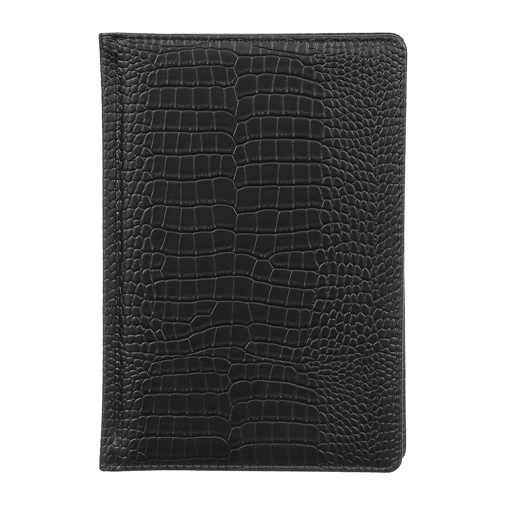 Ежедневник недатир."Кроко" А5, 320стр, тверд.обл.с поролоном, ПУ под кожу крокодила, пакет, черный, арт.№ 572-060