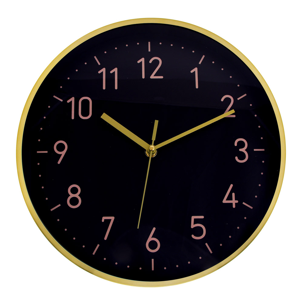 LADECOR CHRONO Часы настенные круглые, металл, d30 см, 1xAA, цвет черный, арт.06-55, арт.№ 581-340