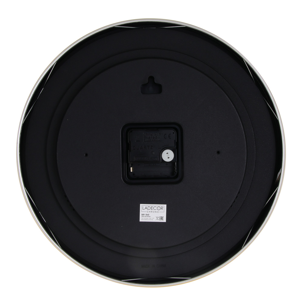 LADECOR CHRONO Часы настенные круглые, металл, d30 см, 1xAA, цвет черный, арт.06-55, арт.№ 581-340