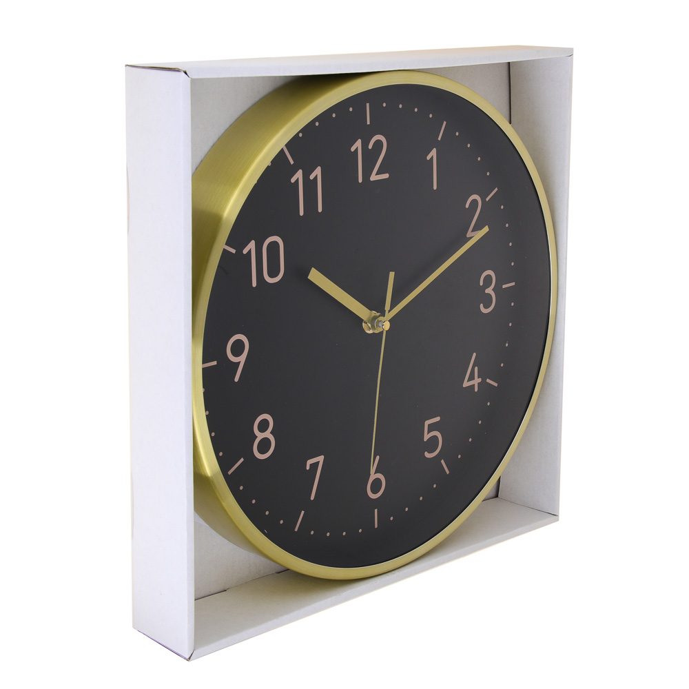 LADECOR CHRONO Часы настенные круглые, металл, d30 см, 1xAA, цвет черный, арт.06-55, арт.№ 581-340