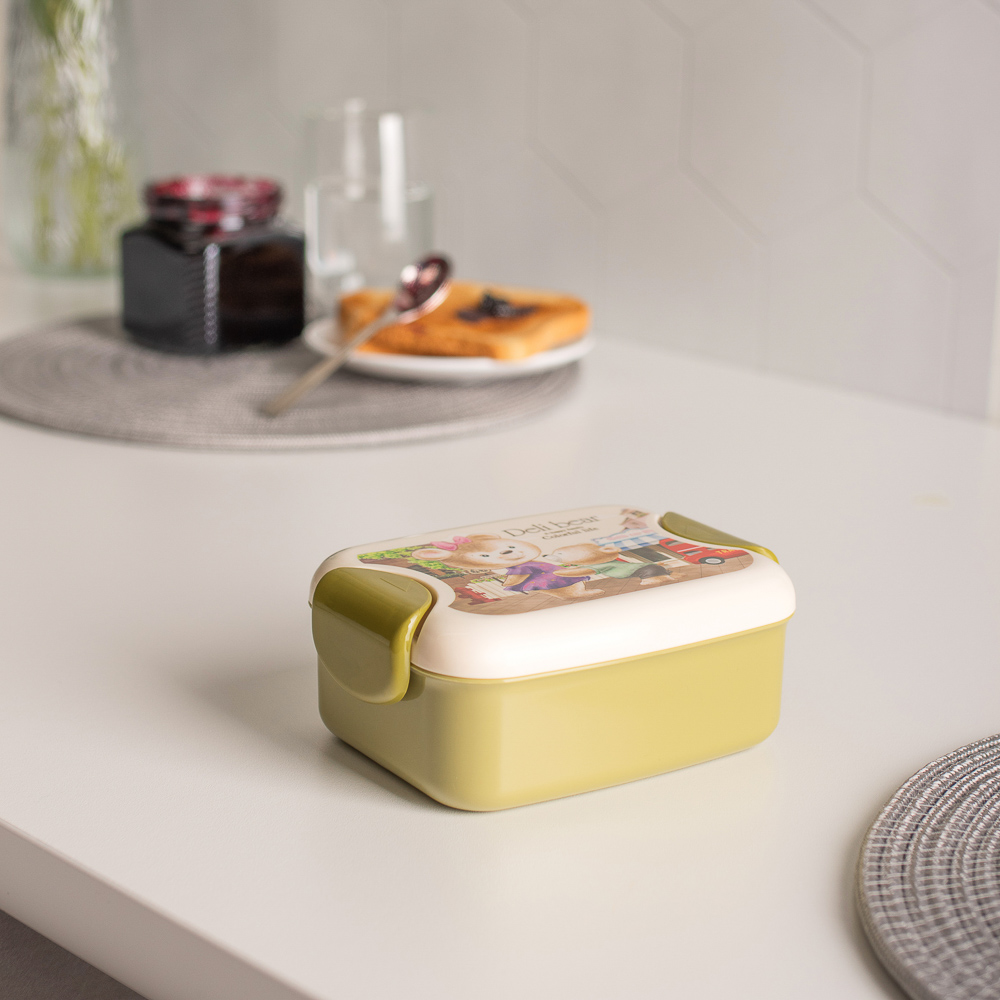 Ланчбокс с ложкой и вилкой "Медвежата", 350мл, полипропилен, арт.№ 829-205