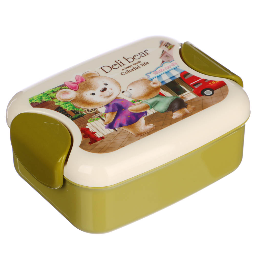 Ланчбокс с ложкой и вилкой "Медвежата", 350мл, полипропилен, арт.№ 829-205