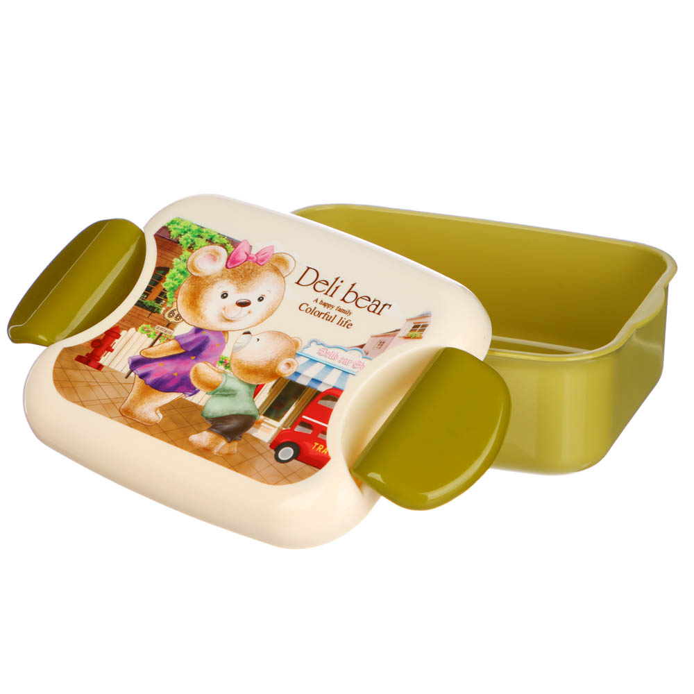 Ланчбокс с ложкой и вилкой "Медвежата", 350мл, полипропилен, арт.№ 829-205