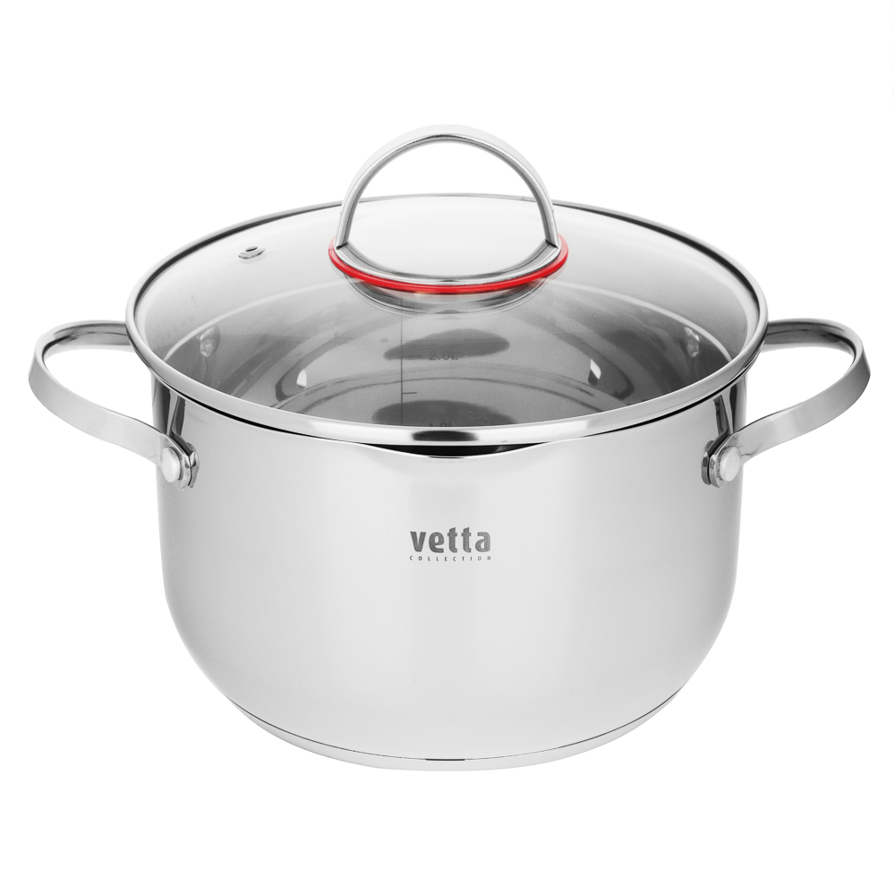 VETTA Бирмингем Кастрюля 20х12,5см, 3,6л, со стекл. крышкой, индукция, арт.№ 822-137