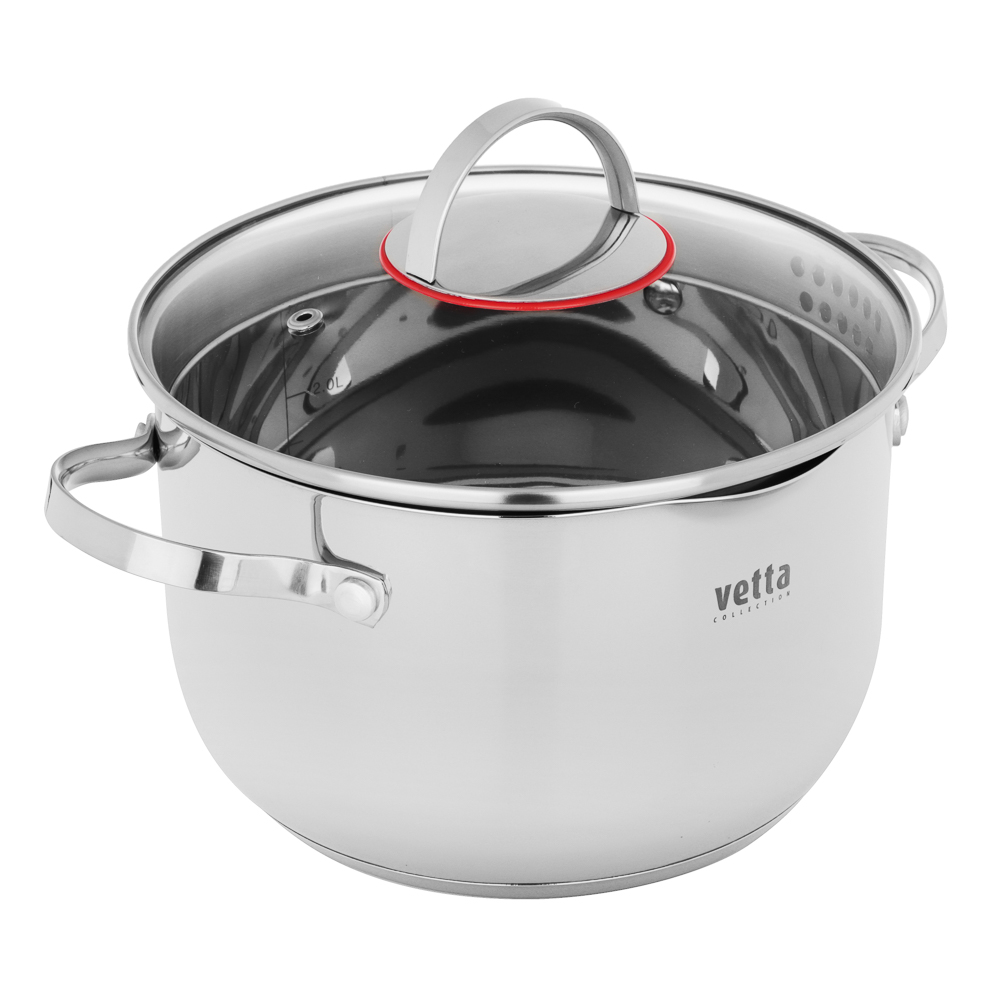 VETTA Бирмингем Кастрюля 20х12,5см, 3,6л, со стекл. крышкой, индукция, арт.№ 822-137