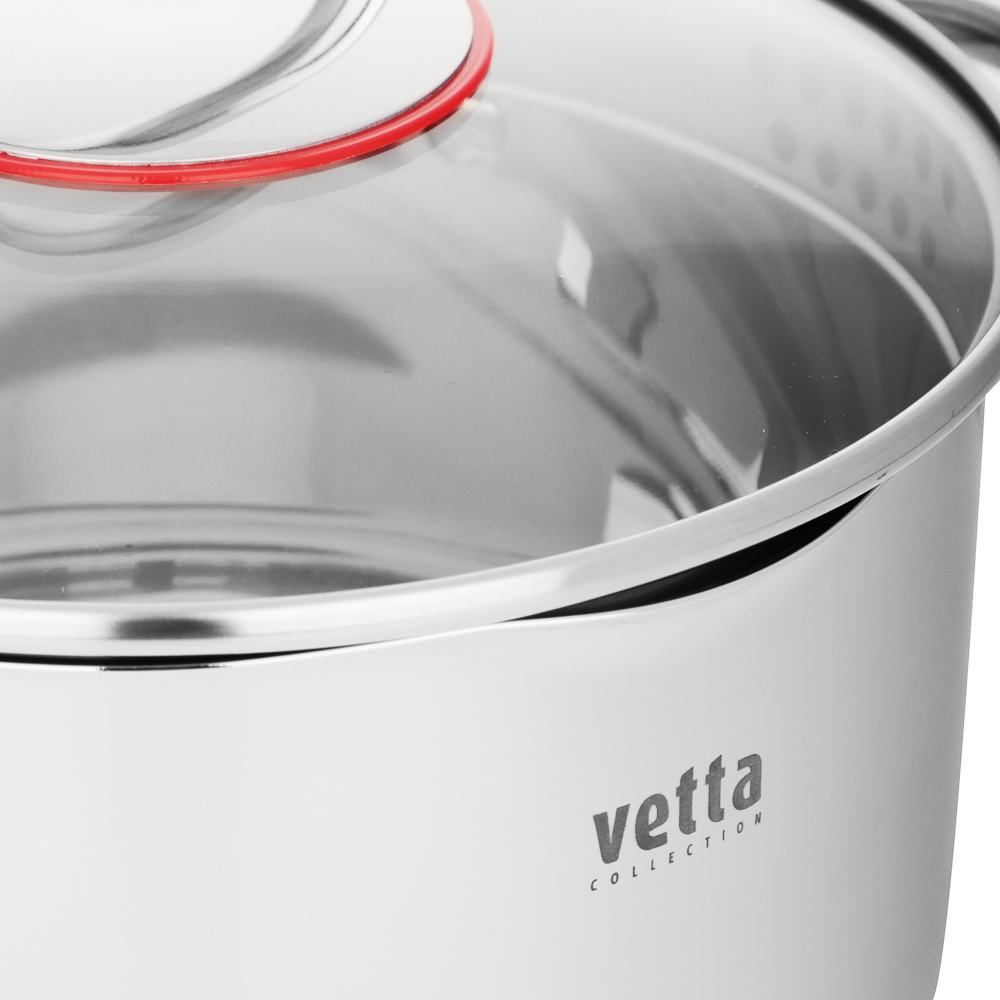 VETTA Бирмингем Кастрюля 20х12,5см, 3,6л, со стекл. крышкой, индукция, арт.№ 822-137