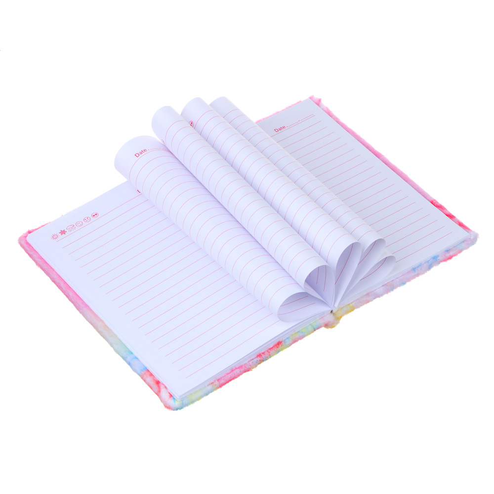 Записная книжка А5, 21х15см, 80 листов, "Единороги", флис с цветной печатью, 4 дизайна, арт.№ 557-068