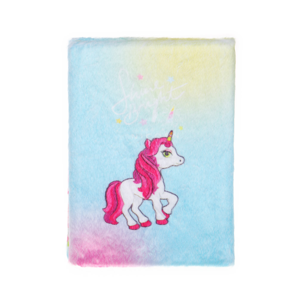 Записная книжка А5, 21х15см, 80 листов, "Единороги", флис с цветной печатью, 4 дизайна, арт.№ 557-068