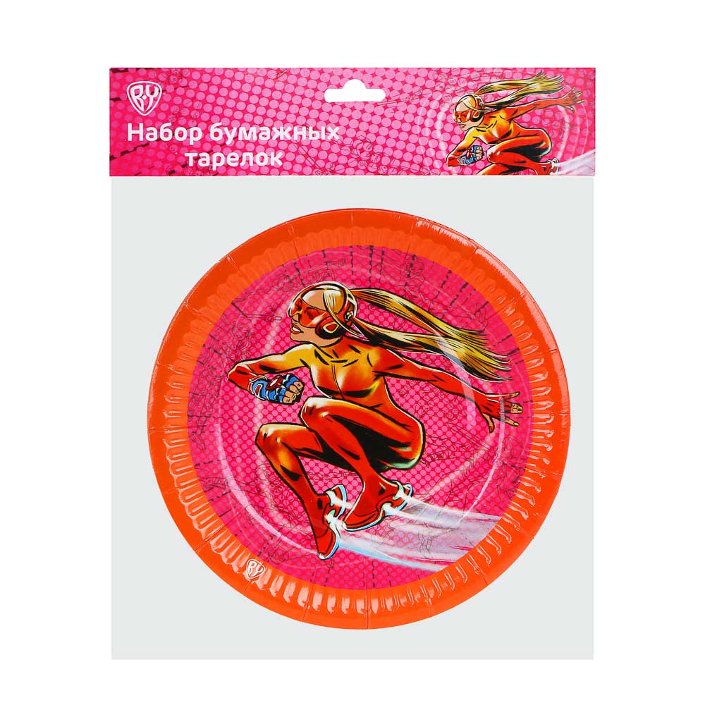 BY Супергерои вселенной Набор бумажных тарелок 6шт, d18см, арт.№ 530-255
