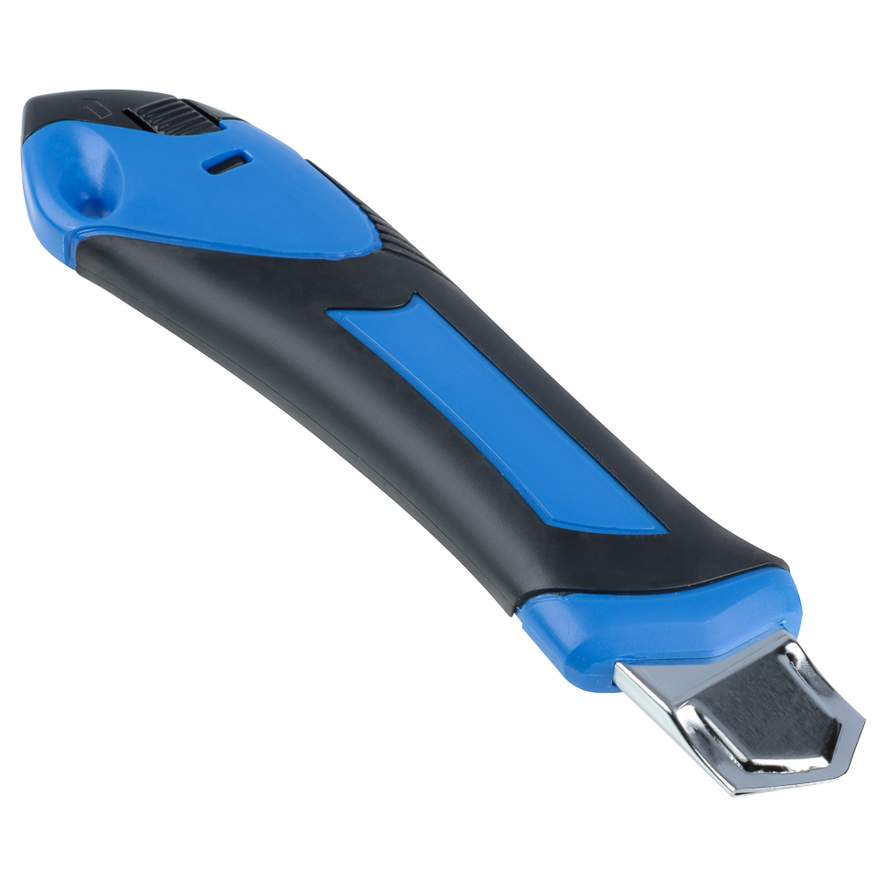 ЕРМАК Нож универсальный 25мм, метал.направ., Twist lock, пластик+TPR, блистер, арт.№ 685-021