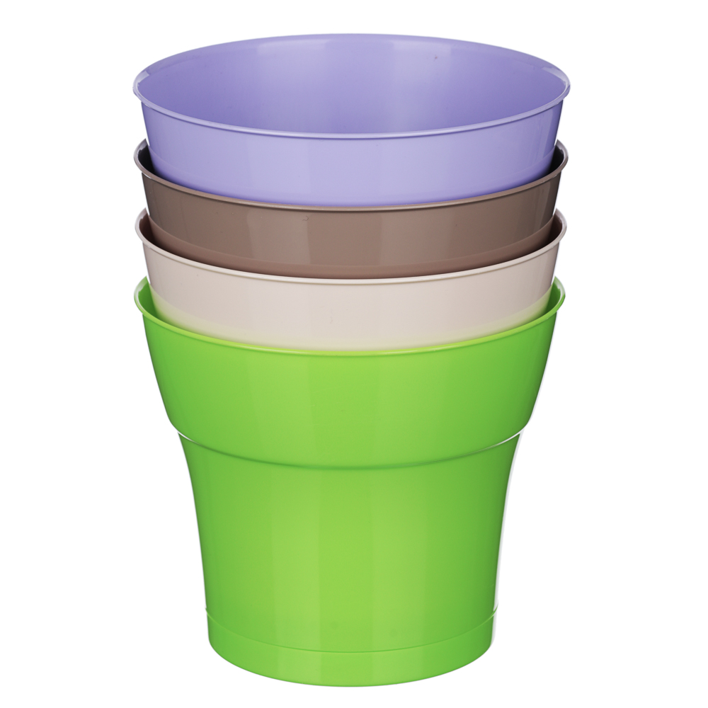 Кашпо Тоскана с поддоном 1,45л, пластик, 6 цветов, арт.№ 164-242