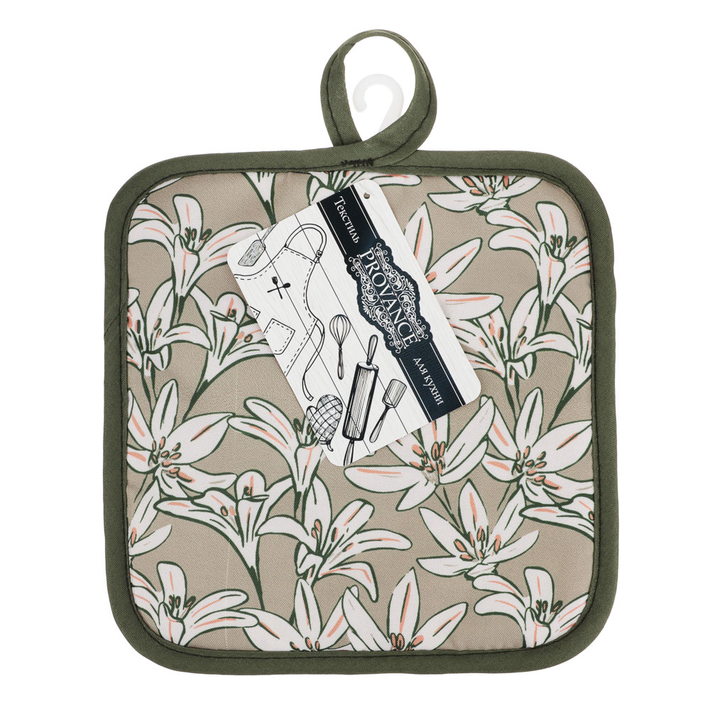 PROVANCE Эвкалипт Прихватка, 100% полиэстер, 17х17см, зелёный, арт.№ 493-004