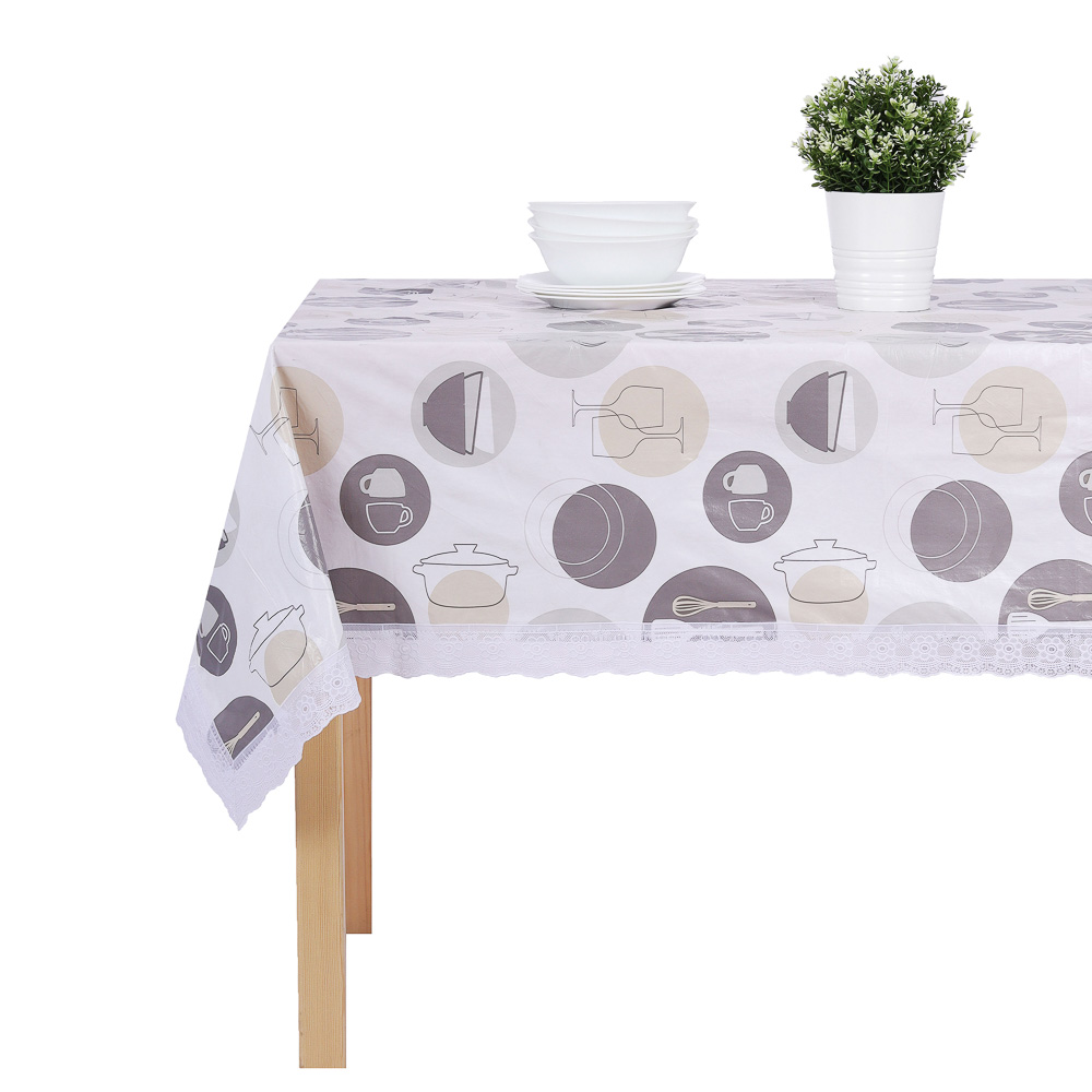 PROVANCE Скатерть ПВХ 140х230см "Настроение" с ажурной каймой, 6 дизайнов, арт.№ 479-280