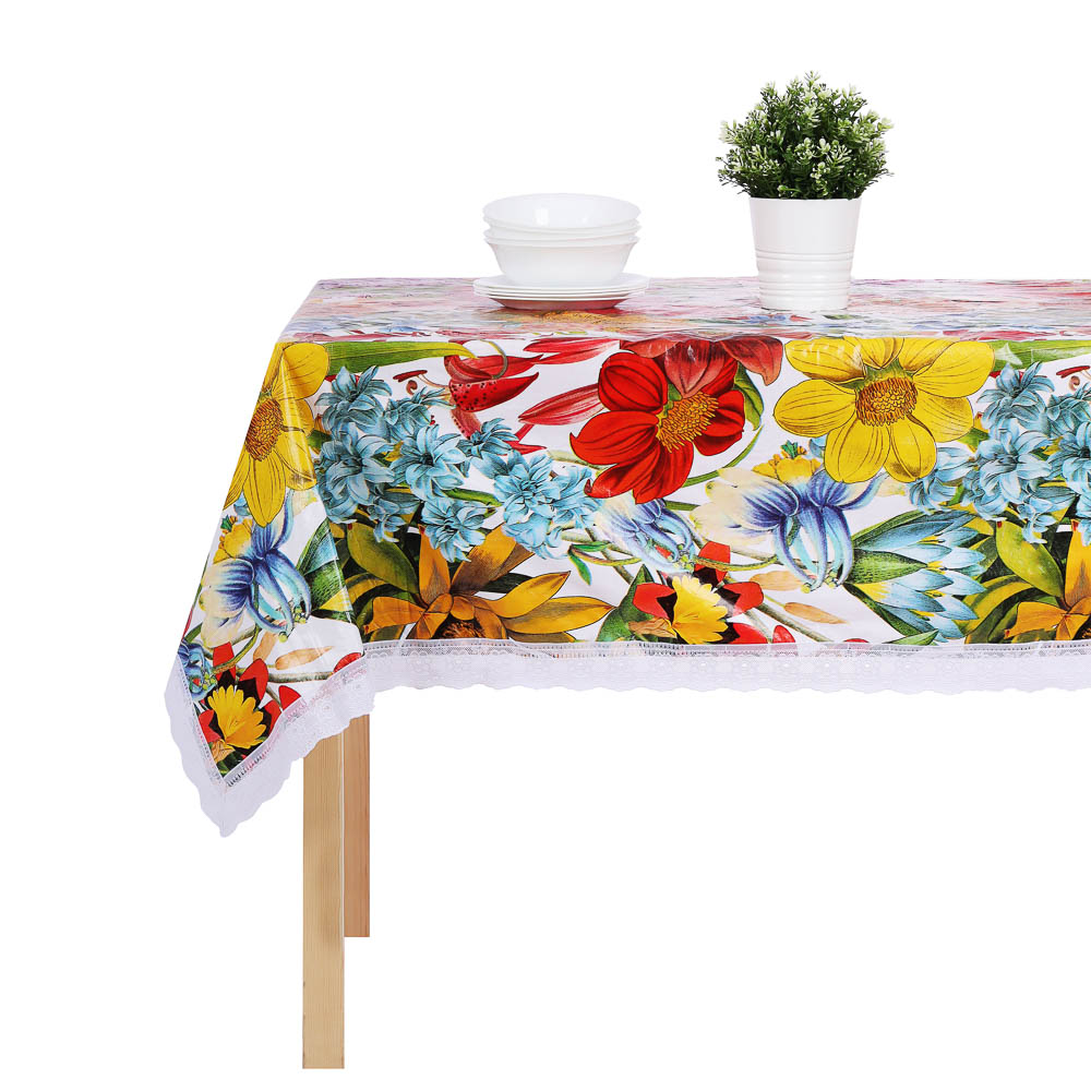 PROVANCE Скатерть ПВХ 140х230см "Настроение" с ажурной каймой, 6 дизайнов, арт.№ 479-280