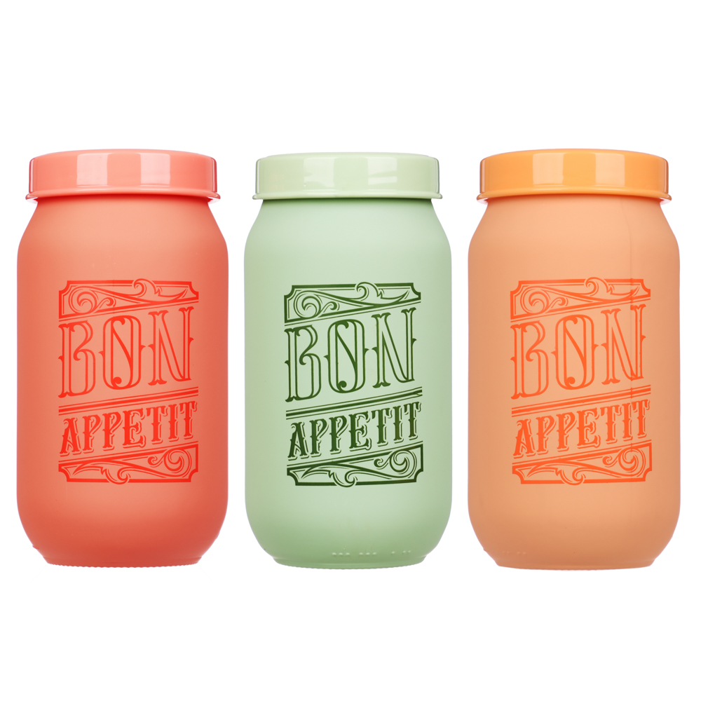 HEREVIN Акварель Банка для сыпучих продуктов, стекло, 1000мл, 3 цвета, 172541-150, арт.№ 828-314