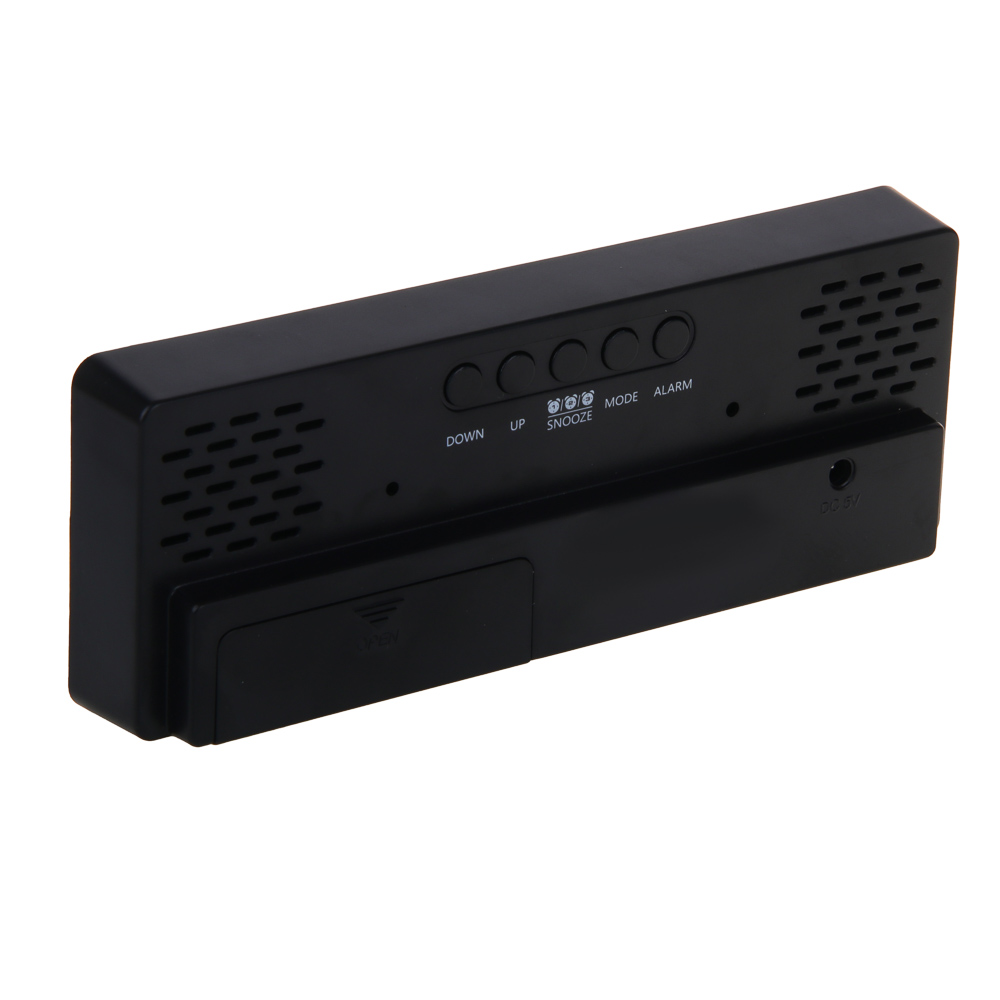 LADECOR CHRONO Будильник электронный, 16x6x2 см, АВС пластик, 3xAАA, оправа цвет черный, арт.№ 529-312