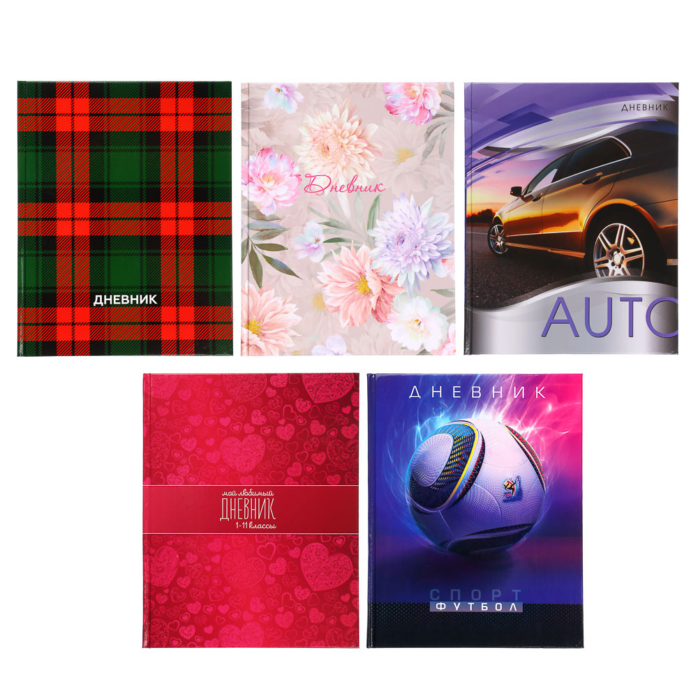 Дневник школьный, для старших классов, 48л, офсет 60г/м2, обложка твердая ламинир. (7БЦ), 5 диз., арт.№ 564-002