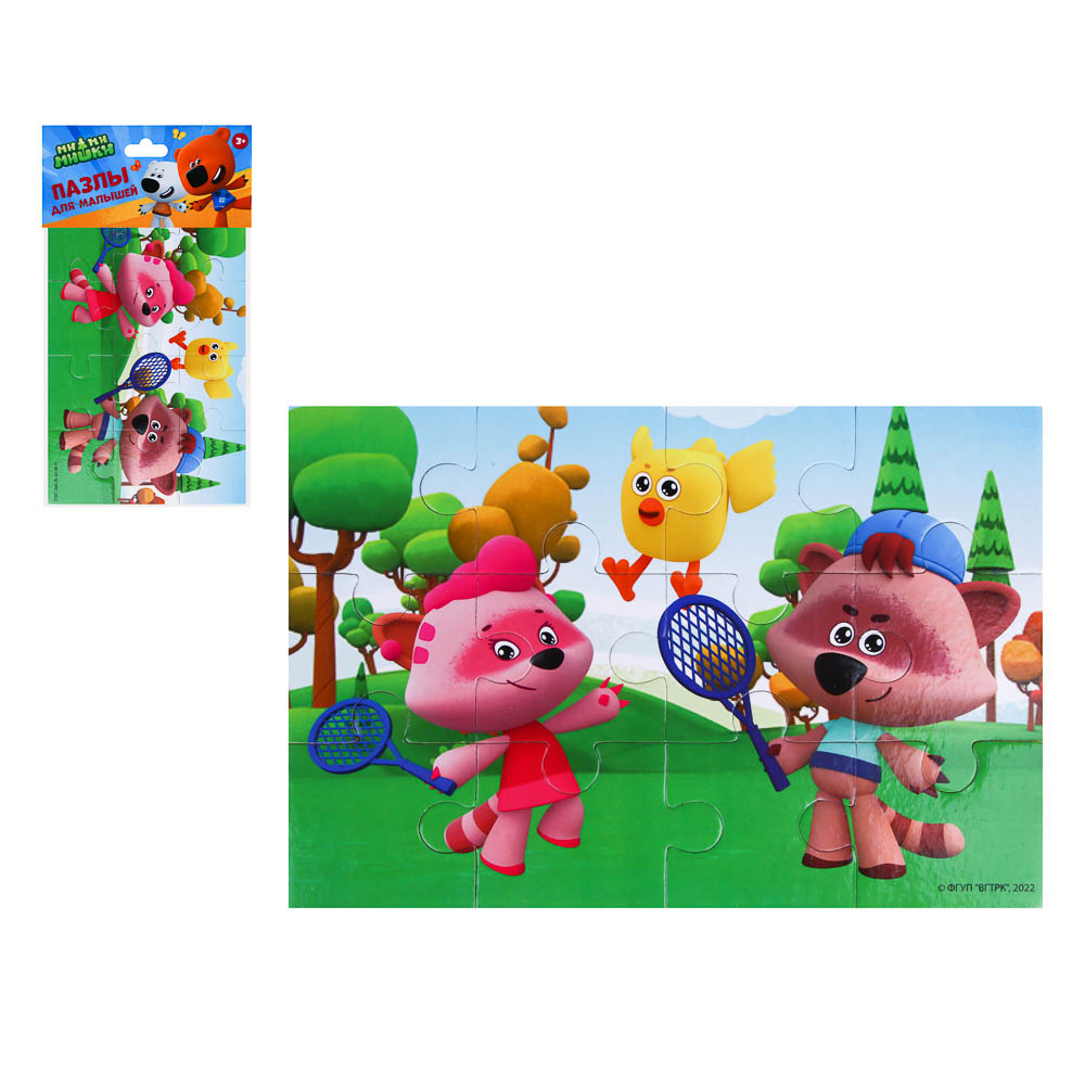 МИМИМИШКИ Пазлы для малышей, 12 деталей, ЭВА, 22,5х15х0,5см, 4 дизайна, арт.№ 262-459