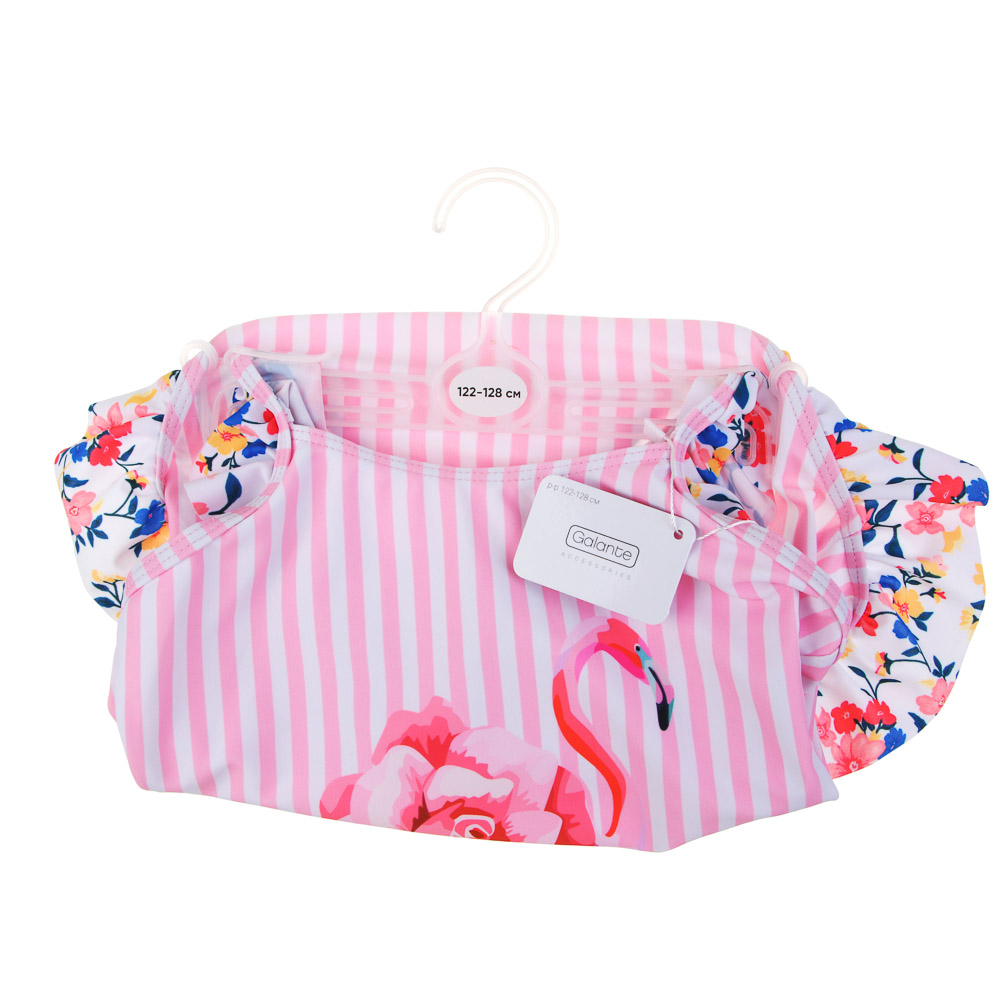 GALANTE Фламинго Купальник для девочки слитный, р-р 122-128, 82% полиэстер, 18% эластан, арт.№ 331-032