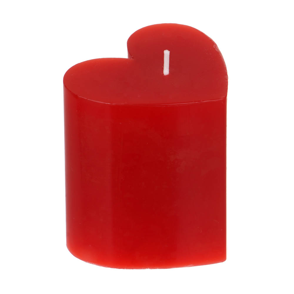 LADECOR Свеча столбик в форме сердца, парафин, 7x7,5 см, арт.№ 508-868