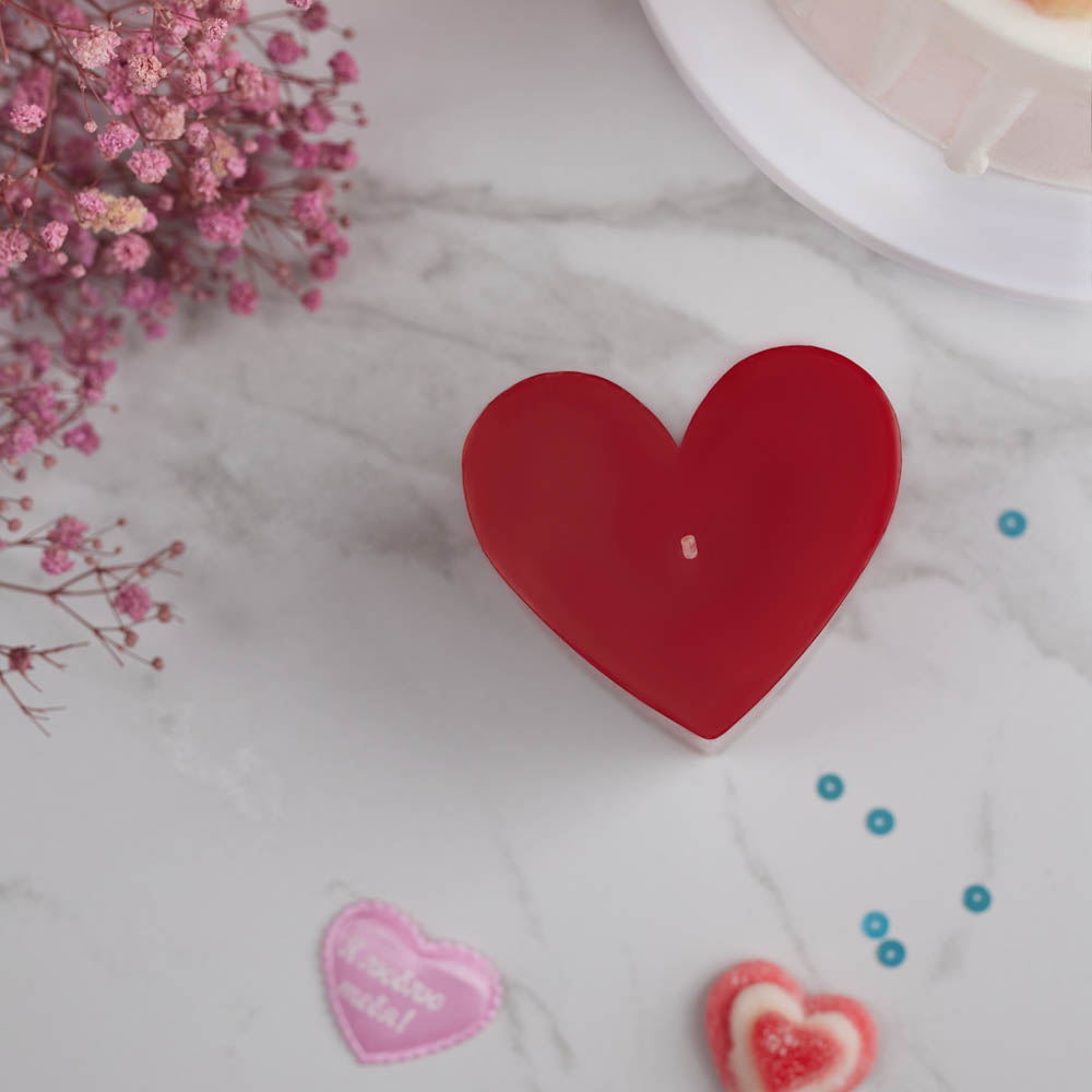 LADECOR Свеча столбик в форме сердца, парафин, 7x7,5 см, арт.№ 508-868