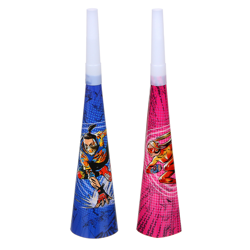 BY Супергерои вселенной Набор праздничных гудков 6шт, 20,5х3,5см, бумага, пластик, арт.№ 585-042