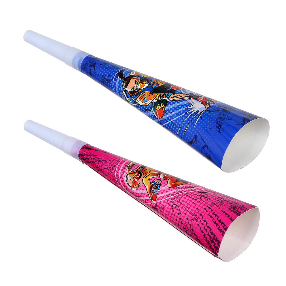 BY Супергерои вселенной Набор праздничных гудков 6шт, 20,5х3,5см, бумага, пластик, арт.№ 585-042