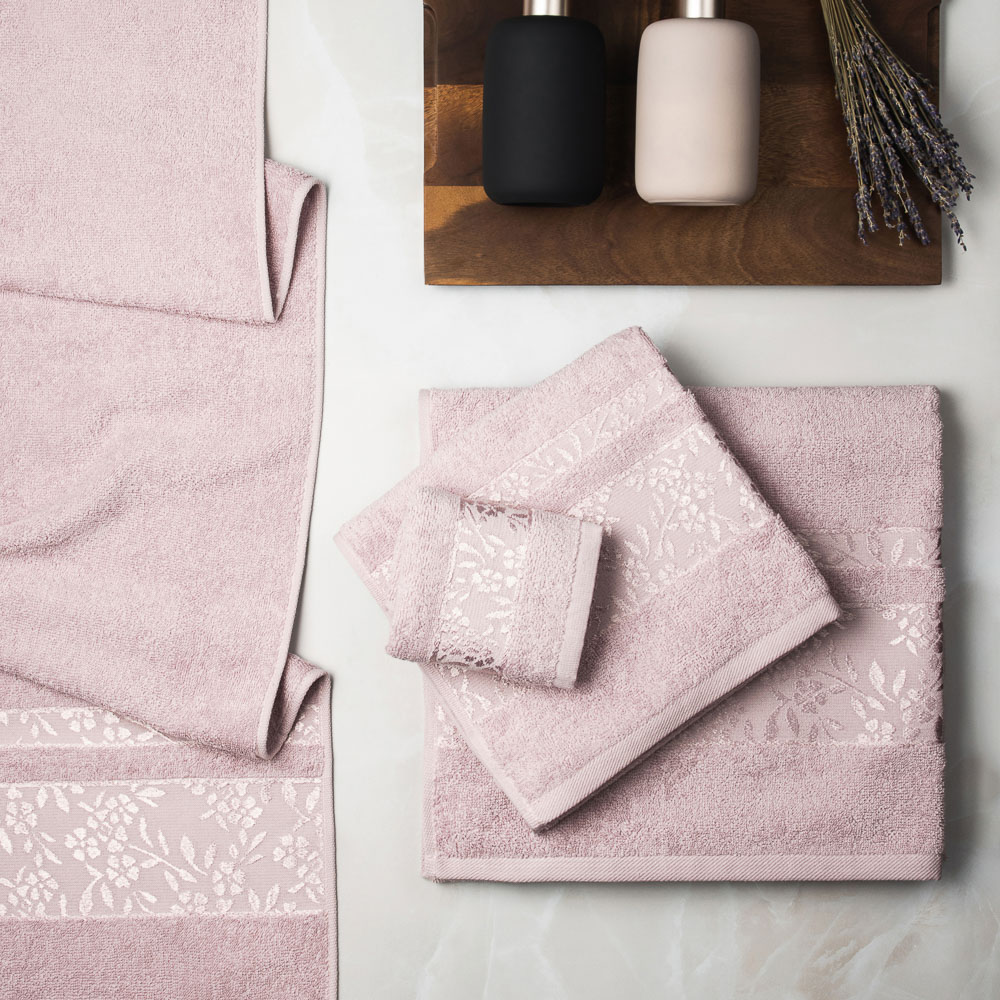 PROVANCE Шарли Комплект полотенец махровых, 100% хлопок, 30х50, 50х90, 70х130, 430г/м, розовый, арт.№ 484-181
