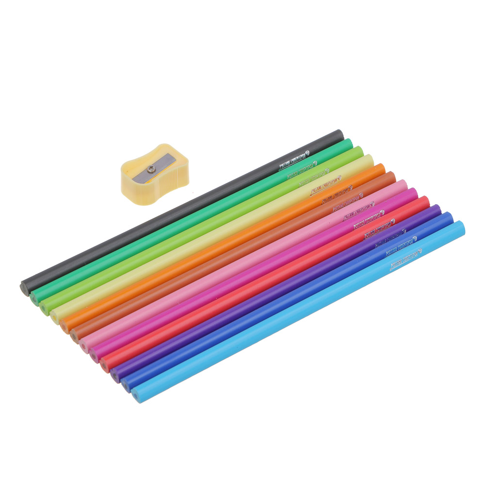 Карандаши цветные BY Русские супергерои "Джуниор" 12 цветов, в форме сердца, точилка, пл.бокс, арт.№ 228-014