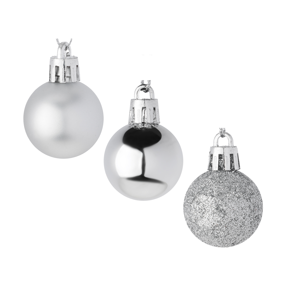 СНОУ БУМ Набор шаров 3 см, 18 шт, серебро, 26-124, арт.№ 372-699