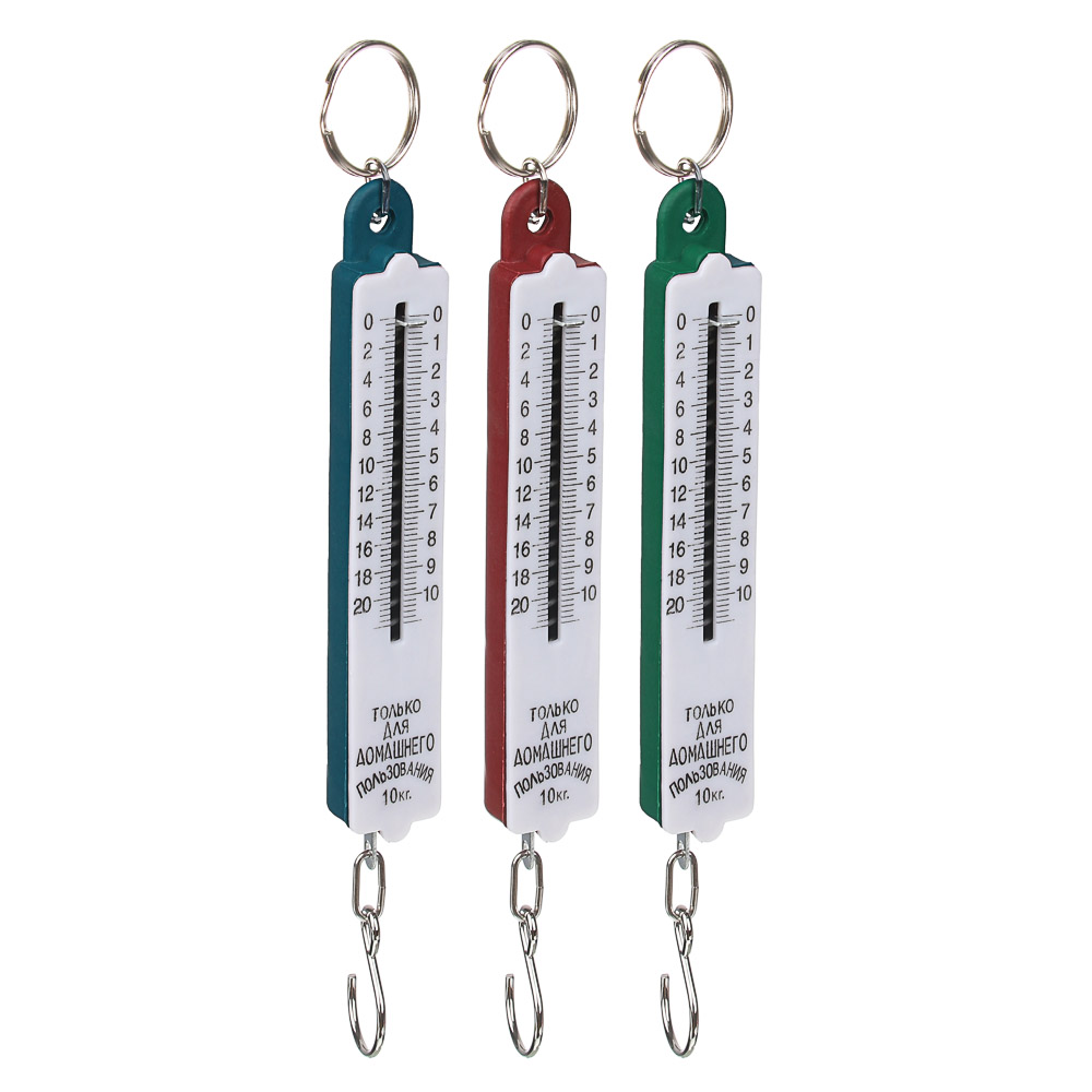 Безмен механический, вертикальный, нагрузка до 10кг, пластик, 3 цвета, СХ-155, арт.№ 487-004