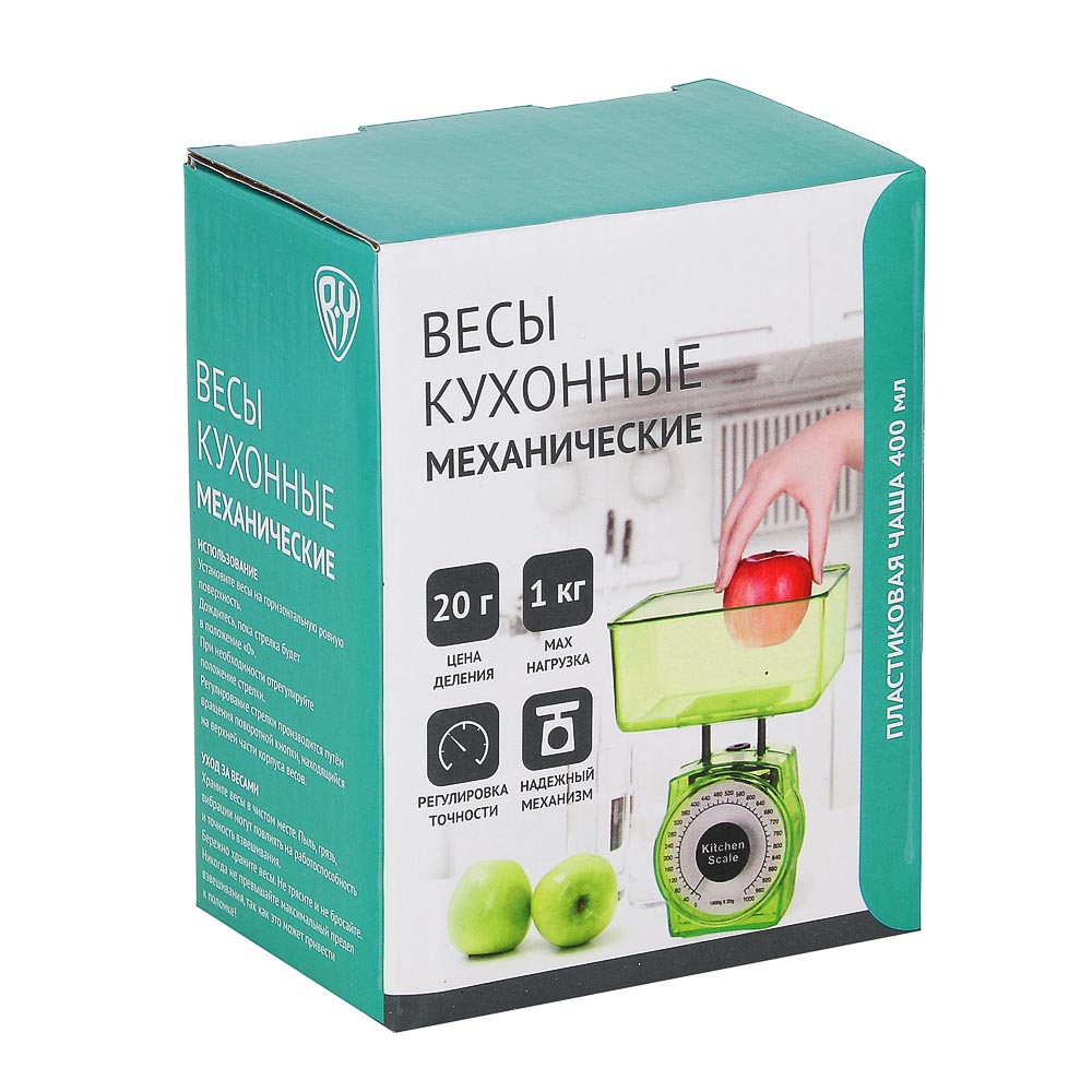 VETTA Весы кухонные механические, 1кг, 4 цвета, арт.№ 487-053