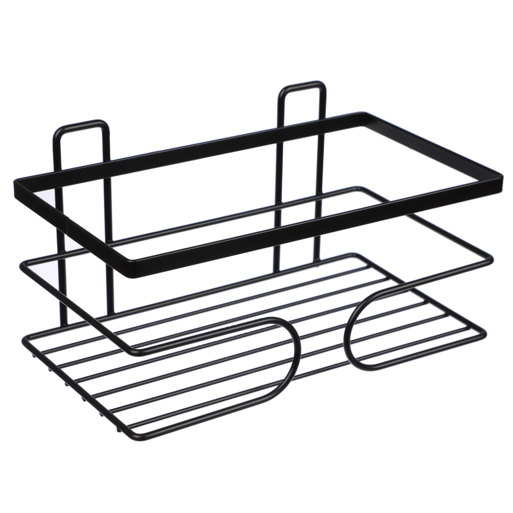 VETTA Полка настенная, прямоугольная, металл, 24x14x10 см, черный, арт.№ 478-246