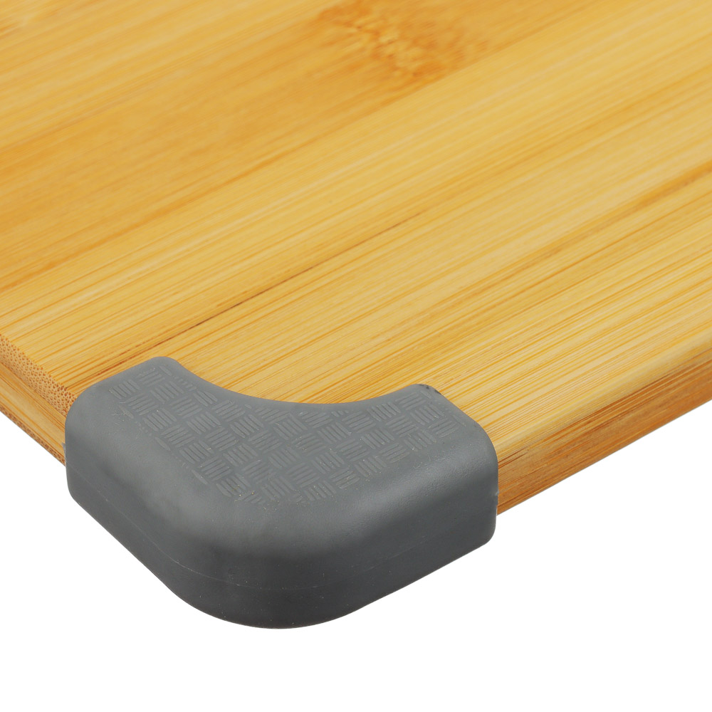 SATOSHI Доска разделочная бамбук, силикон, 27х22х1,5см, арт.№ 851-186