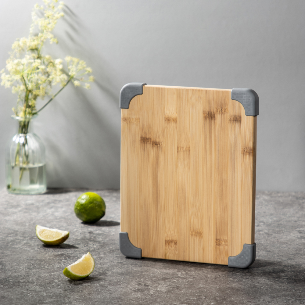 SATOSHI Доска разделочная бамбук, силикон, 27х22х1,5см, арт.№ 851-186