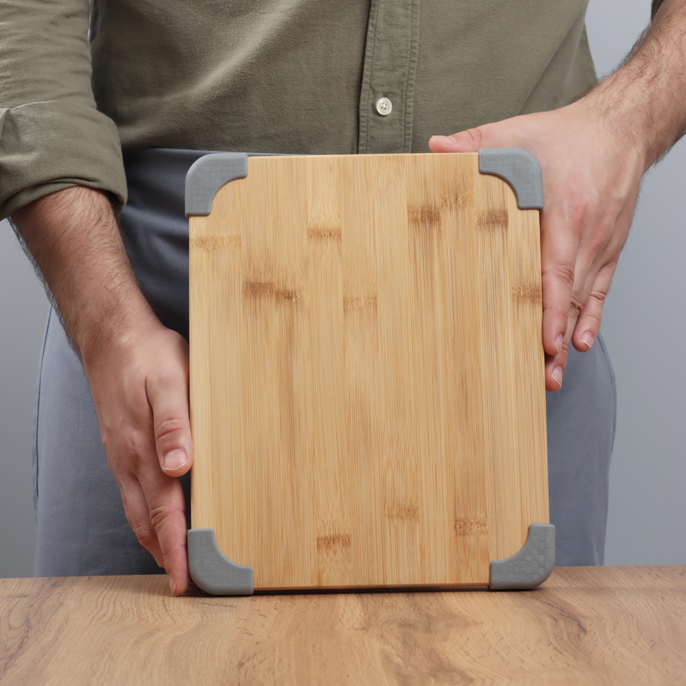 SATOSHI Доска разделочная бамбук, силикон, 27х22х1,5см, арт.№ 851-186