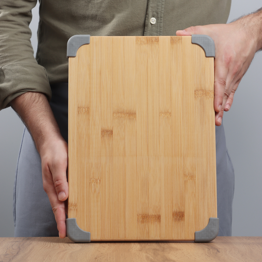 SATOSHI Доска разделочная бамбук, силикон, 35х25х1,5см, арт.№ 851-187