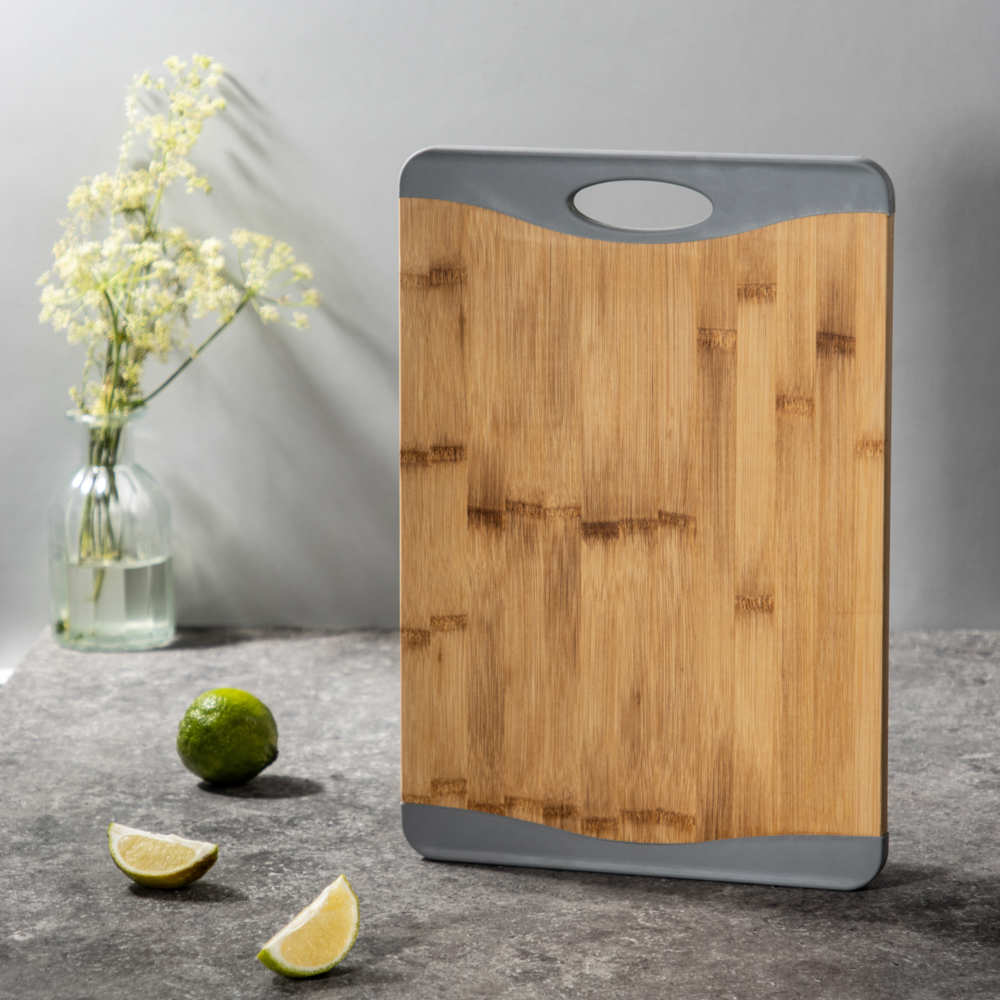 SATOSHI Доска разделочная бамбук, силикон, 36,5х25,5х1,5см, арт.№ 851-188