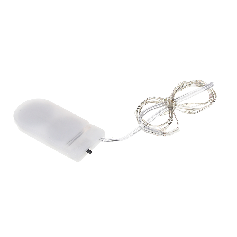 Гирлянда уличная нить росы 1 м СНОУ БУМ, 10 LED ламп, мятное свечение, фиолетовое свечение, свечение шампань, 2xCR2033, арт.№ 351-692