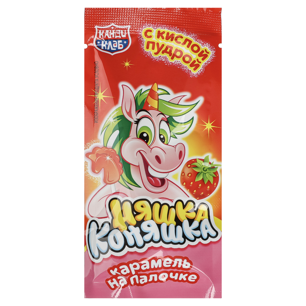 Карамель на палочке с кислой пудрой "Няшка Коняшка" ассорти 12г, арт.№ 347-513