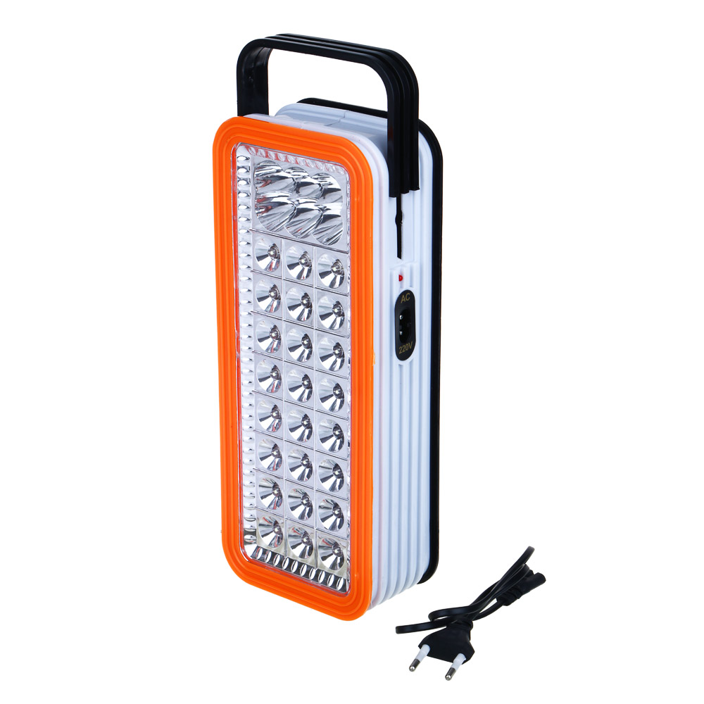 ЕРМАК Фонарь-светильник 24 + 6 ярк. LED, 3xD / шнур 220В, пластик, 24x10 см, арт.№ 198-084