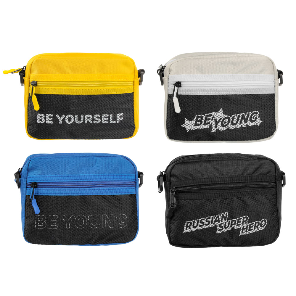 BY Сумка на длинном ремне, полиэстер, 18х14,5х5,5см, 4 цвета, 21-05, арт.№ 337-102