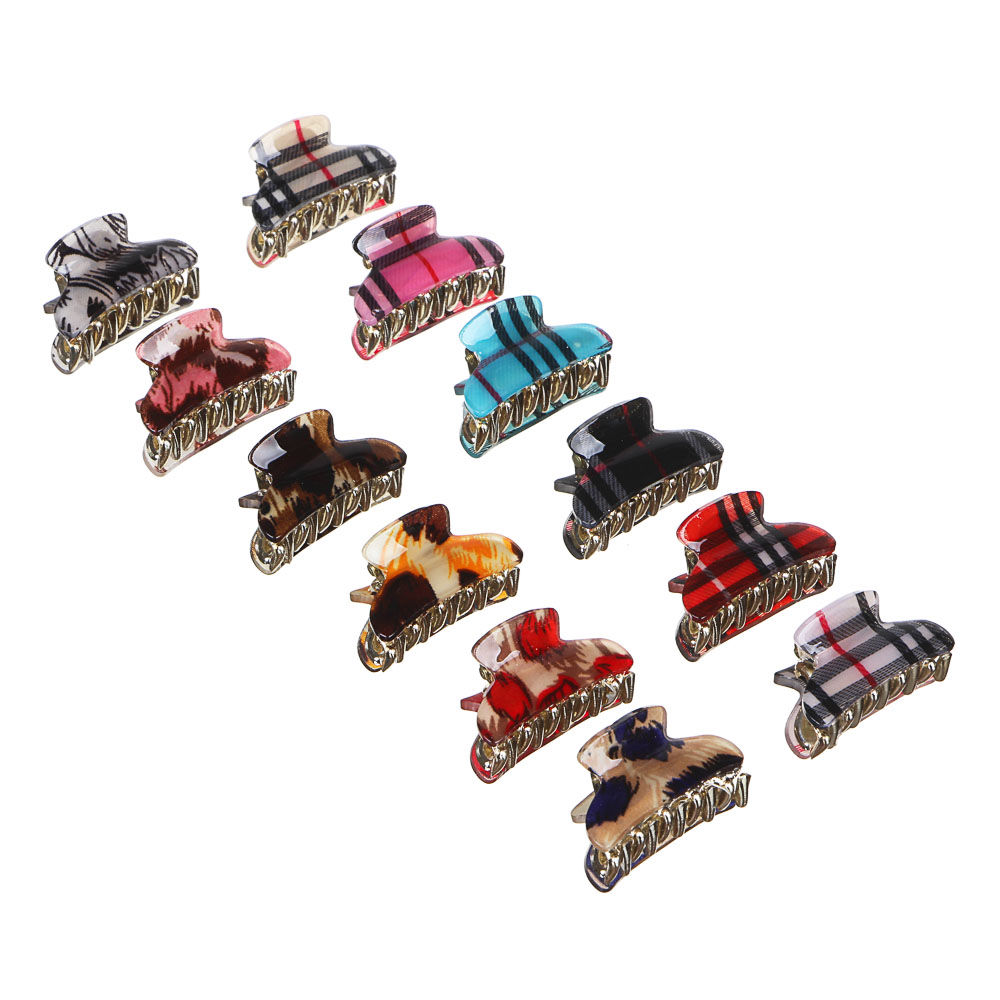 BERIOTTI Заколка-краб для волос, пластик, 3см, 2 дизайна, HA2016-30, арт.№ 324-093