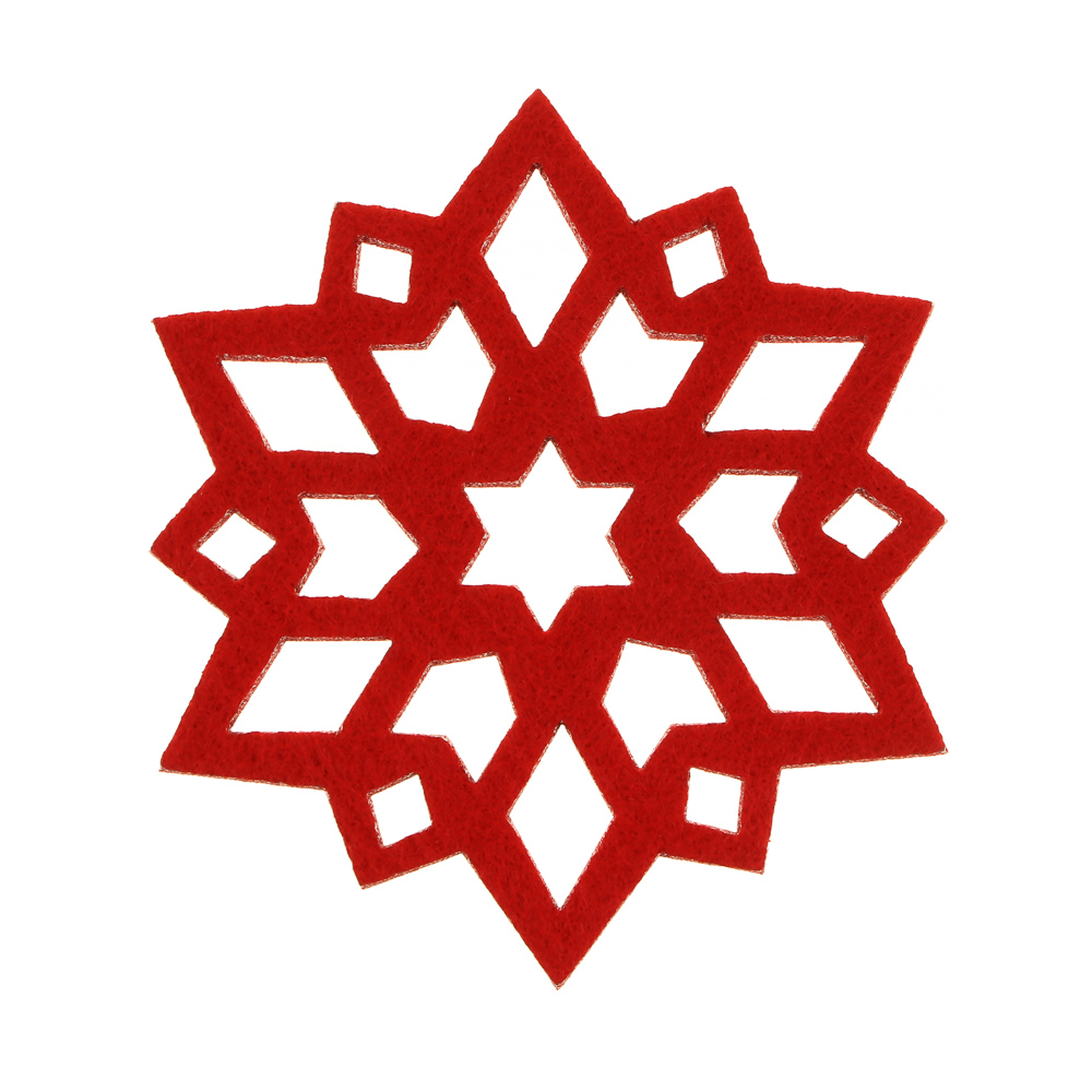 PROVANCE Винтер Подставка фетровая 4шт, 10см, 100% полиэстер, красный, арт.№ 492-179