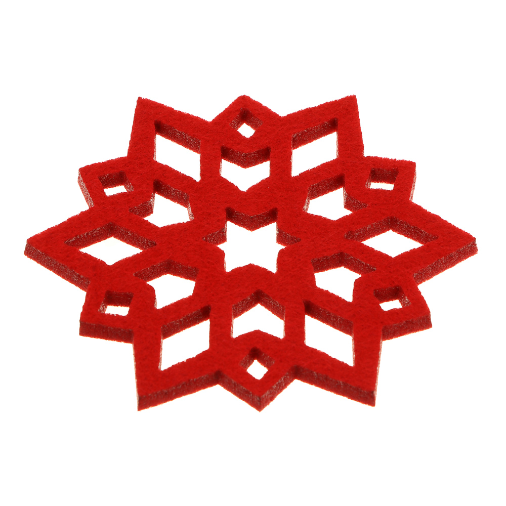 PROVANCE Винтер Подставка фетровая 4шт, 10см, 100% полиэстер, красный, арт.№ 492-179