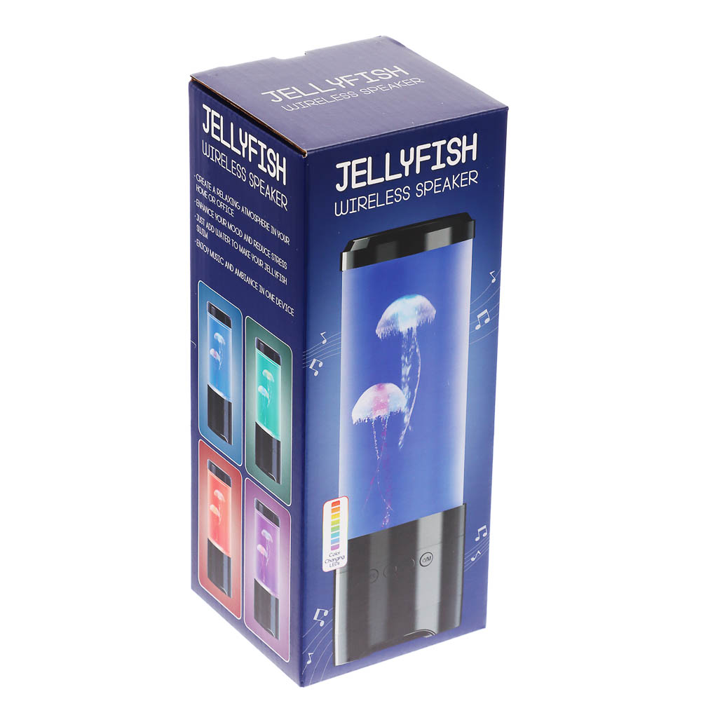 Светильник-ночник BY Медузы, 0.6W, USB, D10x28 см, 8 режимов, пластик, черный, арт.№ 476-453