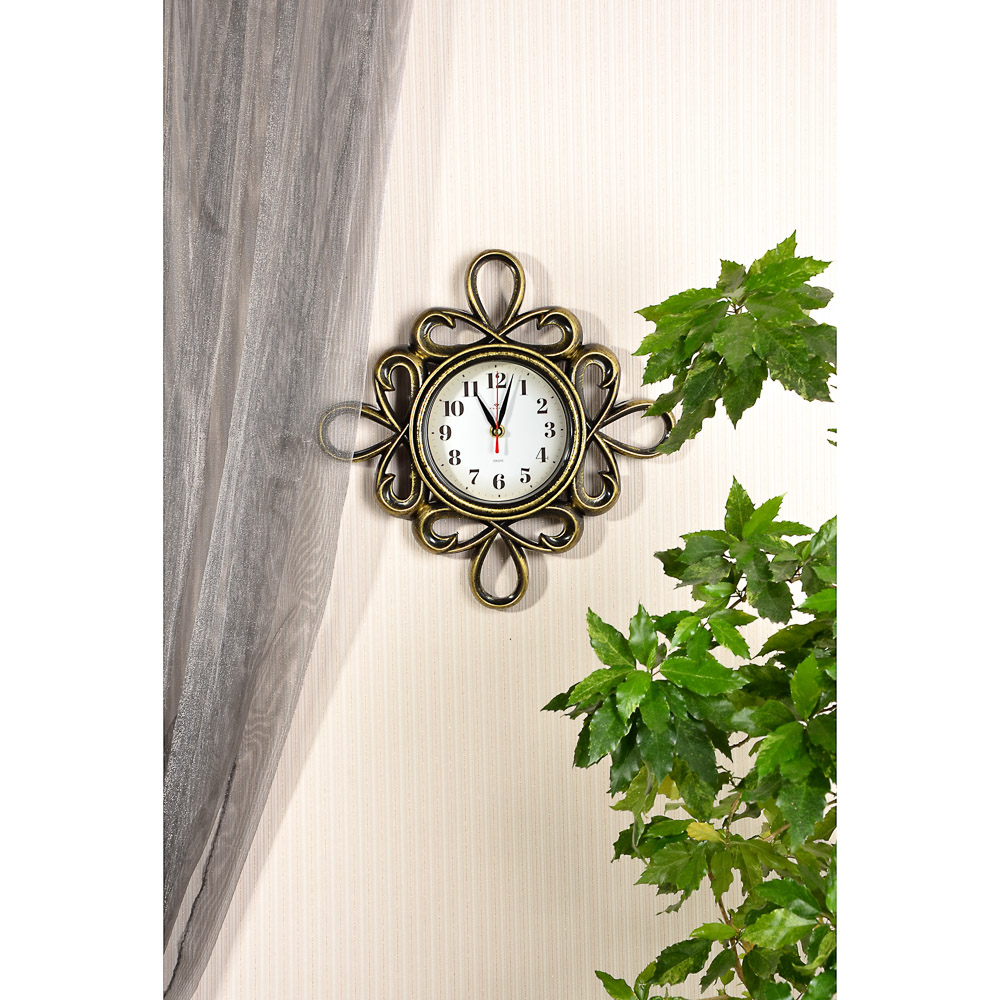 Часы настенные, 13см, пластик, 2 дизайна в декоративной раме, арт.№ 581-824