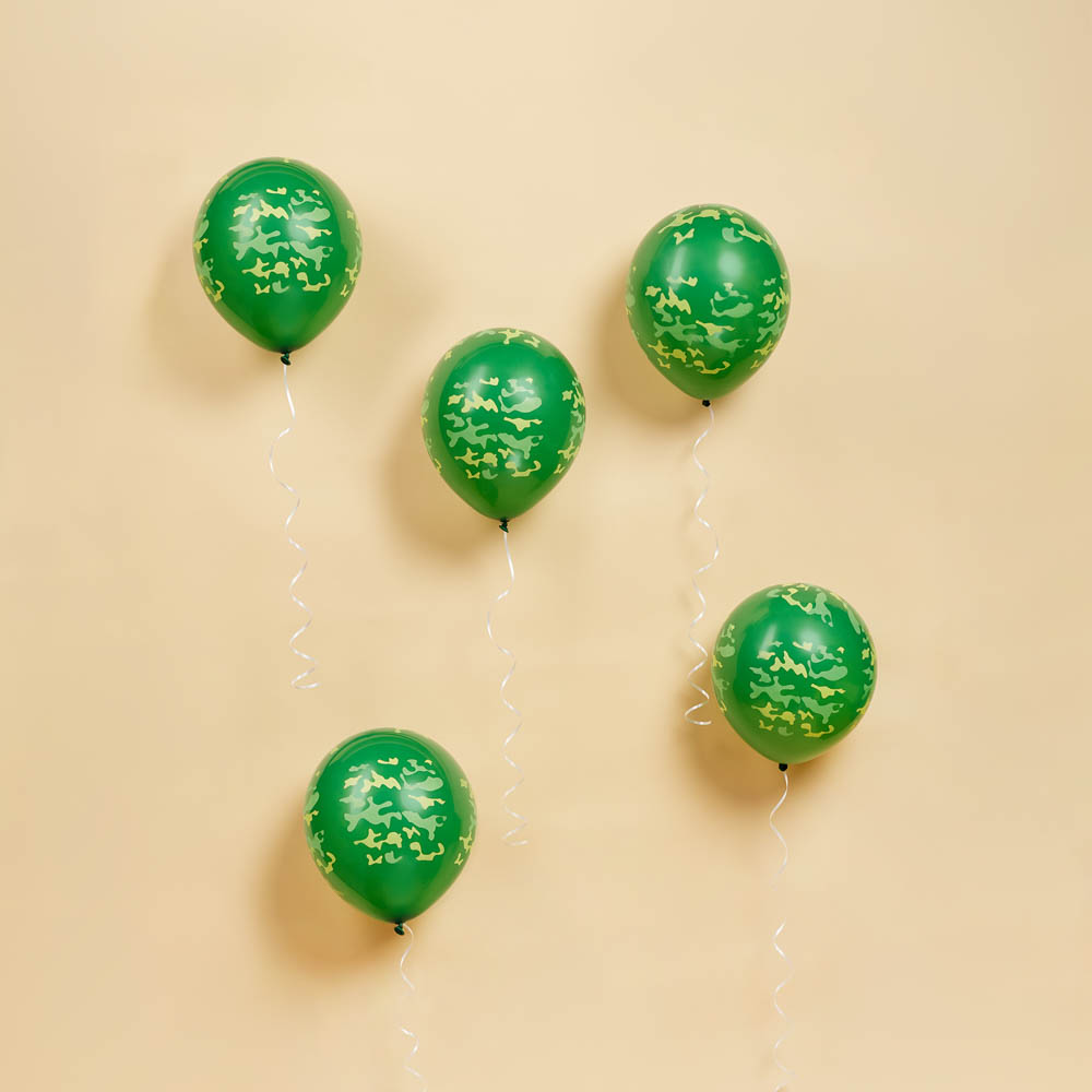 Набор воздушных шаров 5 шт, 12", латекс, камуфляж, арт.№ 518-005