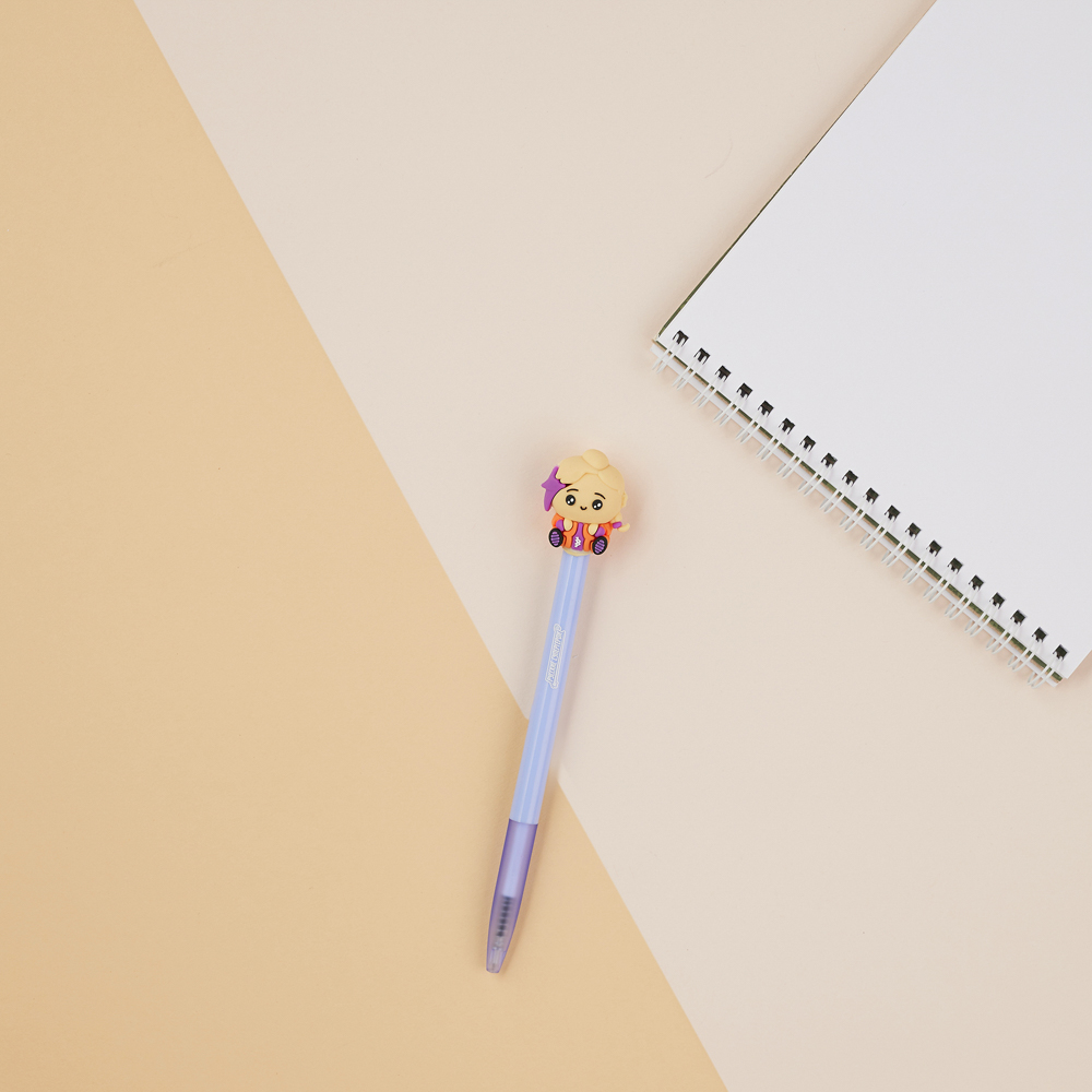 Авторучка шар. BY Русские Супергерои "Кавай" синяя, с фигуркой в форме супергероя, 4 диз., дисплей, арт.№ 591-041